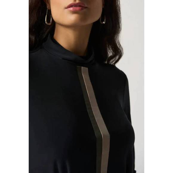 NEW JOSEPH RIBKOFF stripe tunic in black/avocado - Picture 3 of 4